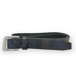 MONT BLANC ; Black Leather Silver Buckle Belt Size 54 ;